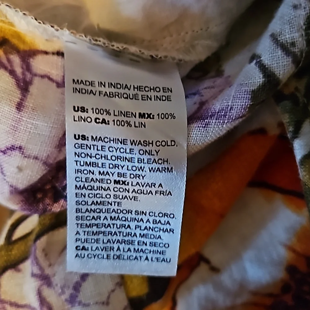 Beautiful, vibrant, NWOT, Linen Pants, Size 2 (12-14) - Picture 5 of 6